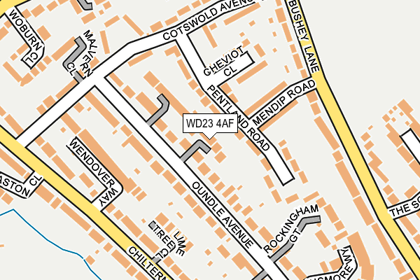 WD23 4AF map - OS OpenMap – Local (Ordnance Survey)
