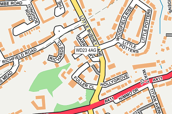 WD23 4AG map - OS OpenMap – Local (Ordnance Survey)