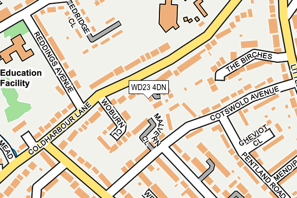 WD23 4DN map - OS OpenMap – Local (Ordnance Survey)