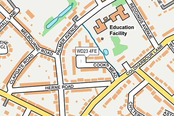 WD23 4FE map - OS OpenMap – Local (Ordnance Survey)