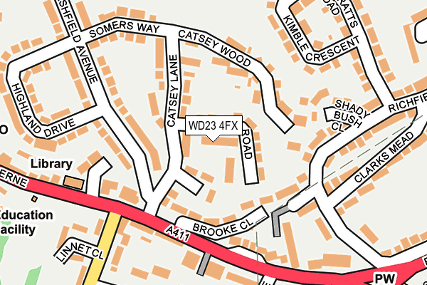 WD23 4FX map - OS OpenMap – Local (Ordnance Survey)