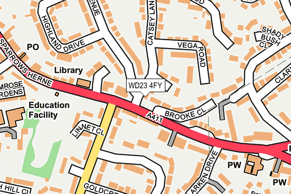 WD23 4FY map - OS OpenMap – Local (Ordnance Survey)