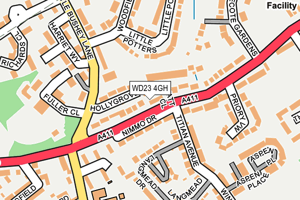 WD23 4GH map - OS OpenMap – Local (Ordnance Survey)