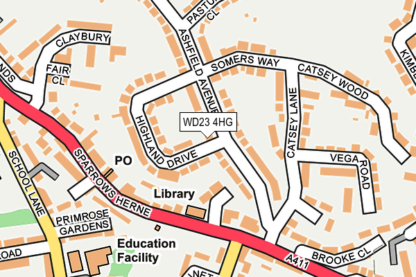 WD23 4HG map - OS OpenMap – Local (Ordnance Survey)