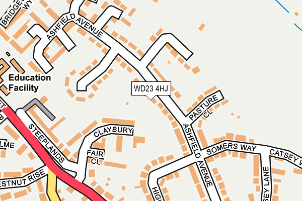 WD23 4HJ map - OS OpenMap – Local (Ordnance Survey)