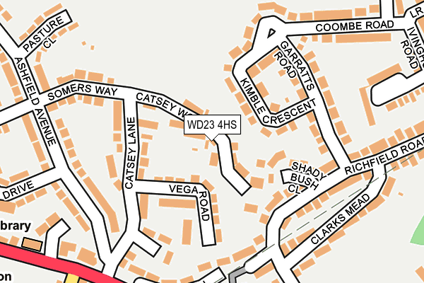 WD23 4HS map - OS OpenMap – Local (Ordnance Survey)