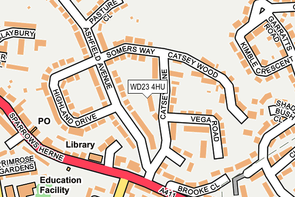 WD23 4HU map - OS OpenMap – Local (Ordnance Survey)