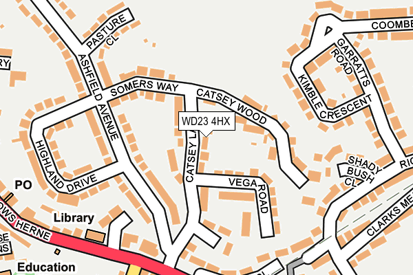 WD23 4HX map - OS OpenMap – Local (Ordnance Survey)