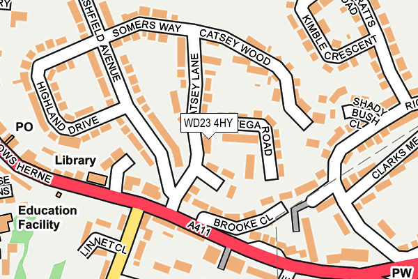 WD23 4HY map - OS OpenMap – Local (Ordnance Survey)