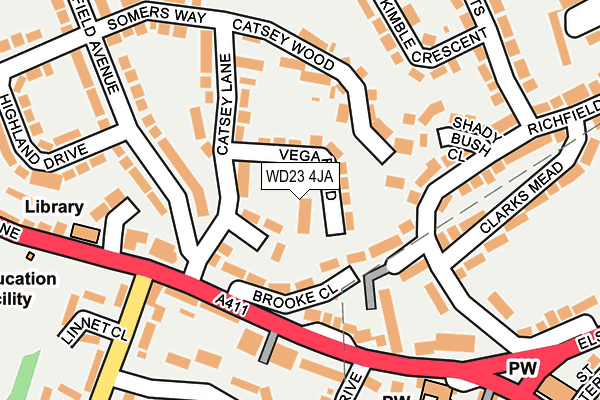 WD23 4JA map - OS OpenMap – Local (Ordnance Survey)