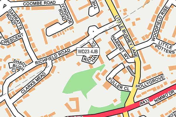 WD23 4JB map - OS OpenMap – Local (Ordnance Survey)
