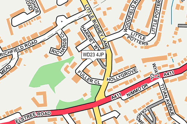 WD23 4JP map - OS OpenMap – Local (Ordnance Survey)