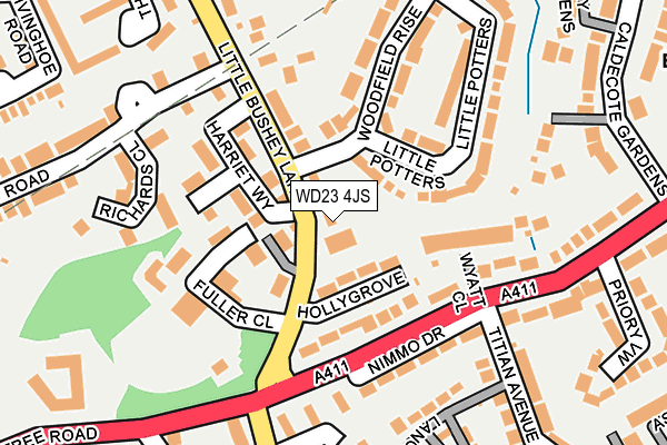 WD23 4JS map - OS OpenMap – Local (Ordnance Survey)