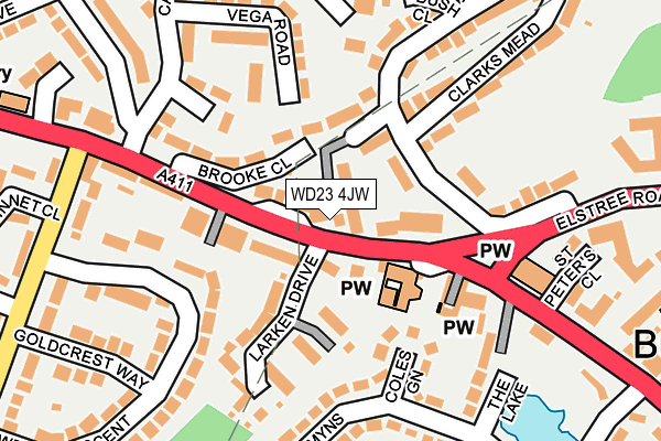 WD23 4JW map - OS OpenMap – Local (Ordnance Survey)