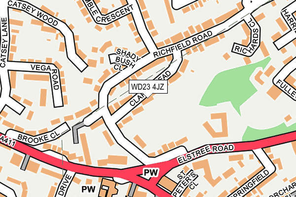 WD23 4JZ map - OS OpenMap – Local (Ordnance Survey)