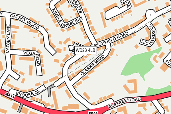 WD23 4LB map - OS OpenMap – Local (Ordnance Survey)