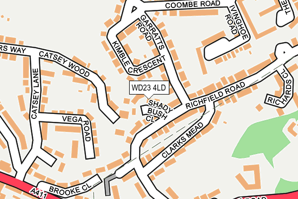 WD23 4LD map - OS OpenMap – Local (Ordnance Survey)