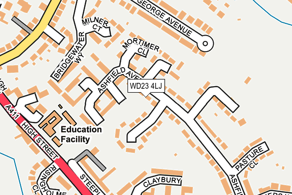 WD23 4LJ map - OS OpenMap – Local (Ordnance Survey)