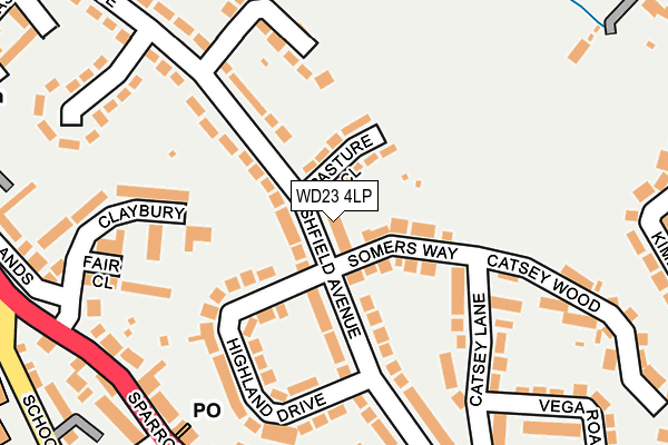 WD23 4LP map - OS OpenMap – Local (Ordnance Survey)