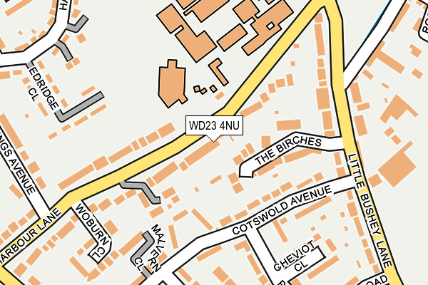 WD23 4NU map - OS OpenMap – Local (Ordnance Survey)