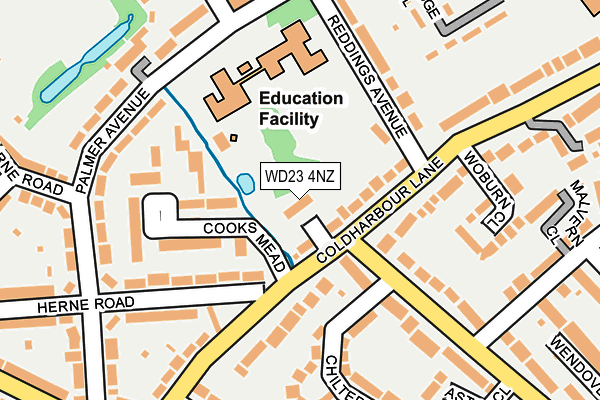WD23 4NZ map - OS OpenMap – Local (Ordnance Survey)