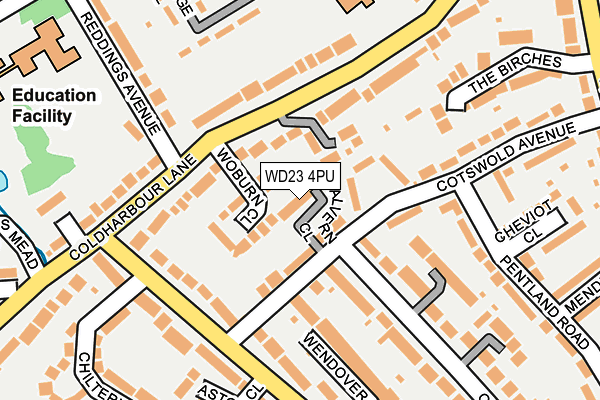 WD23 4PU map - OS OpenMap – Local (Ordnance Survey)