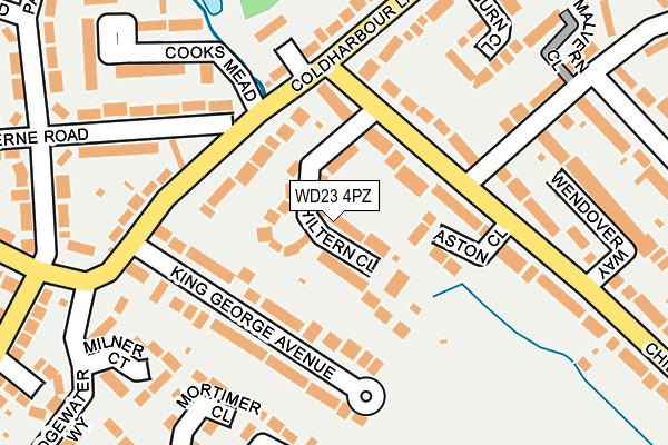 WD23 4PZ map - OS OpenMap – Local (Ordnance Survey)