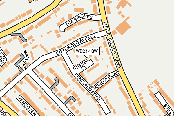 WD23 4QW map - OS OpenMap – Local (Ordnance Survey)