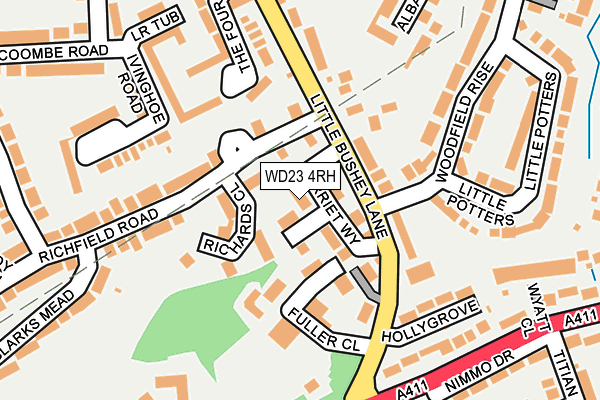 WD23 4RH map - OS OpenMap – Local (Ordnance Survey)