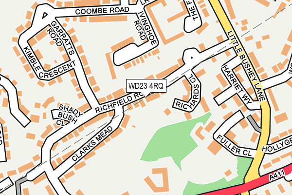 WD23 4RQ map - OS OpenMap – Local (Ordnance Survey)