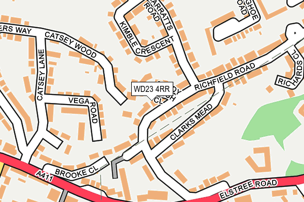 WD23 4RR map - OS OpenMap – Local (Ordnance Survey)