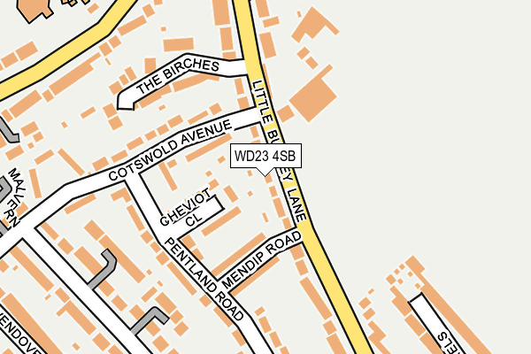 WD23 4SB map - OS OpenMap – Local (Ordnance Survey)