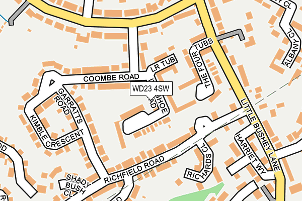 WD23 4SW map - OS OpenMap – Local (Ordnance Survey)