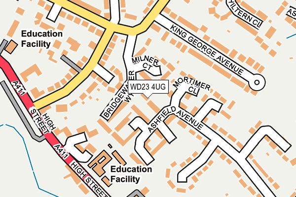 WD23 4UG map - OS OpenMap – Local (Ordnance Survey)