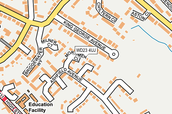 WD23 4UJ map - OS OpenMap – Local (Ordnance Survey)