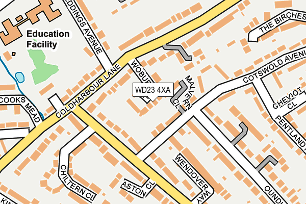 WD23 4XA map - OS OpenMap – Local (Ordnance Survey)