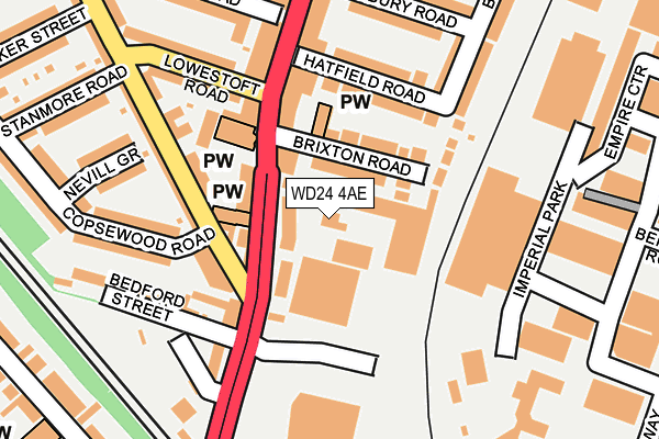 WD24 4AE map - OS OpenMap – Local (Ordnance Survey)