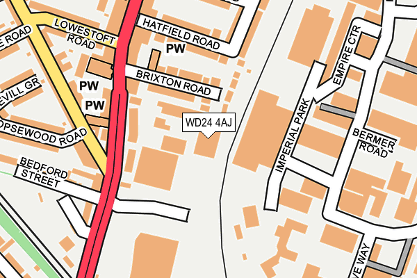 WD24 4AJ map - OS OpenMap – Local (Ordnance Survey)