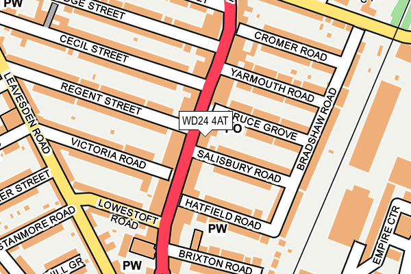 WD24 4AT map - OS OpenMap – Local (Ordnance Survey)