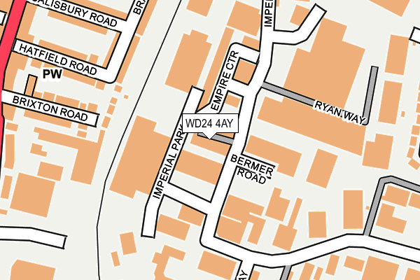 WD24 4AY map - OS OpenMap – Local (Ordnance Survey)