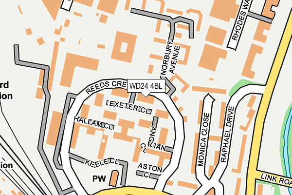 WD24 4BL map - OS OpenMap – Local (Ordnance Survey)