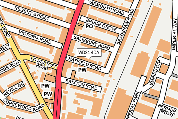 WD24 4DA map - OS OpenMap – Local (Ordnance Survey)