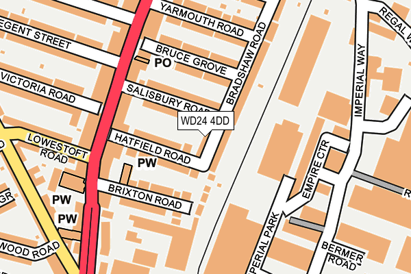 WD24 4DD map - OS OpenMap – Local (Ordnance Survey)