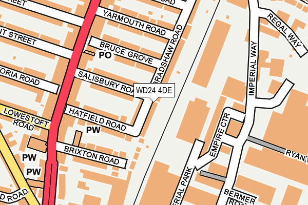 WD24 4DE map - OS OpenMap – Local (Ordnance Survey)