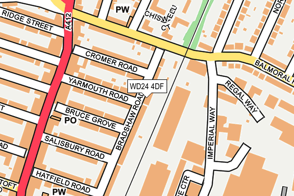 WD24 4DF map - OS OpenMap – Local (Ordnance Survey)