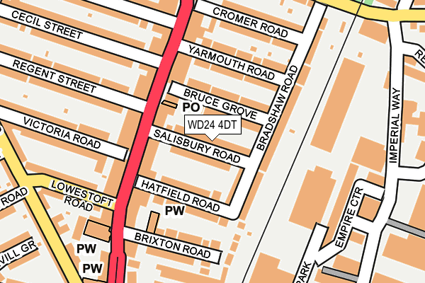 WD24 4DT map - OS OpenMap – Local (Ordnance Survey)