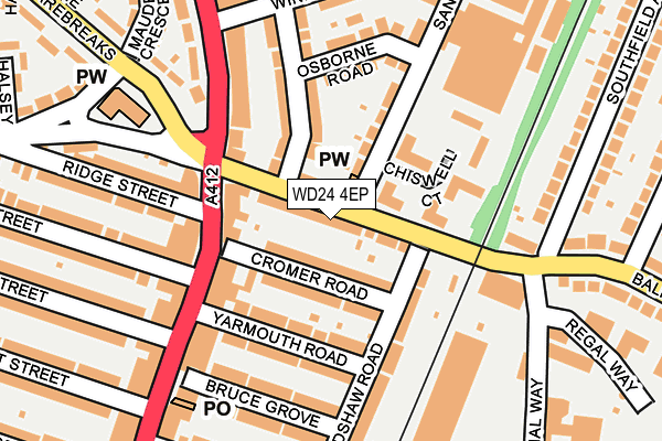 WD24 4EP map - OS OpenMap – Local (Ordnance Survey)