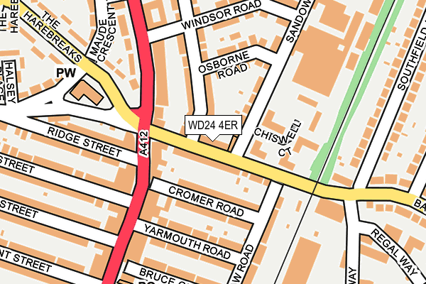 WD24 4ER map - OS OpenMap – Local (Ordnance Survey)