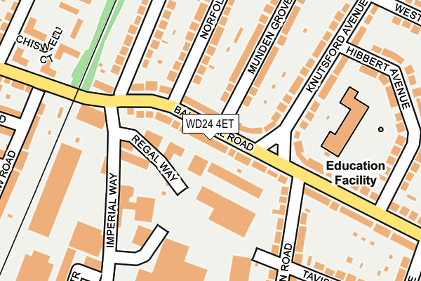 WD24 4ET map - OS OpenMap – Local (Ordnance Survey)