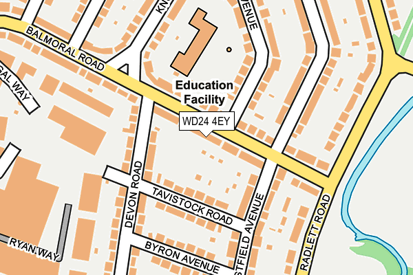WD24 4EY map - OS OpenMap – Local (Ordnance Survey)
